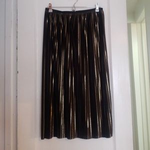Black and metallic gold midi skirt